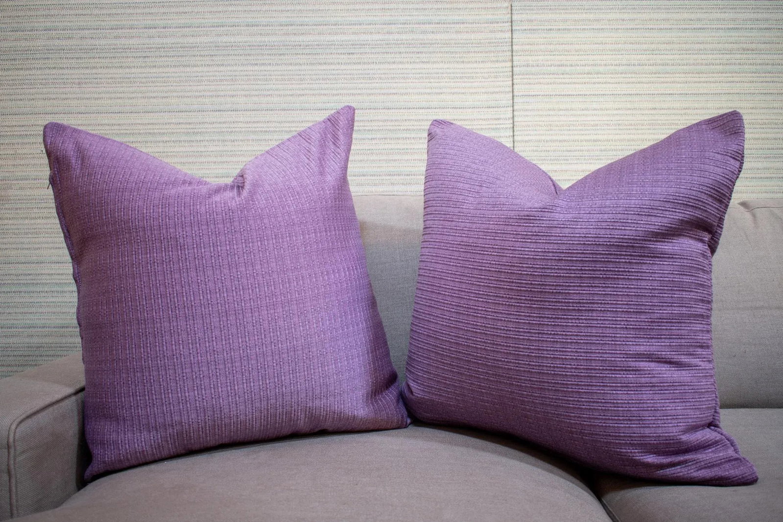 Custom Purple Ribbed Texture Pillows - a Pair - 5