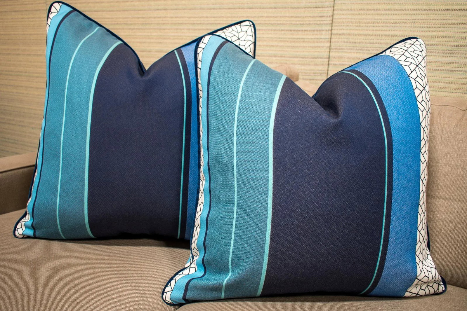 Custom Striped Pillows - a Pair - 2