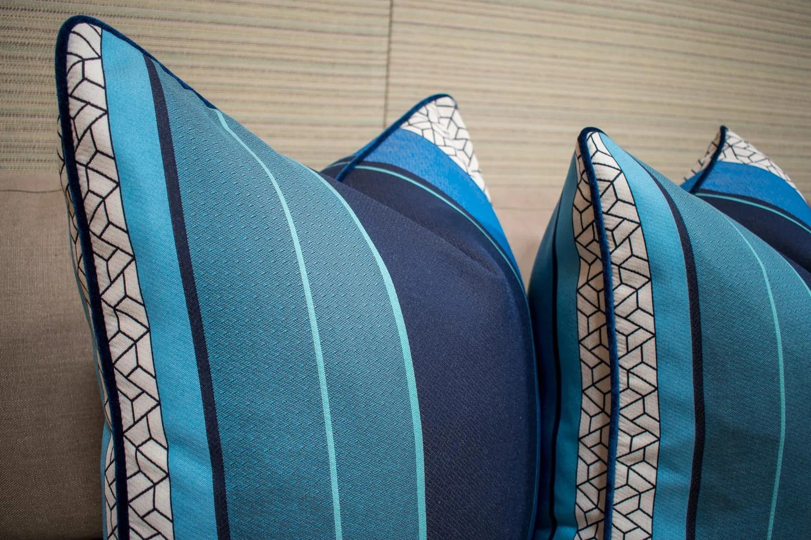 Custom Striped Pillows - a Pair - 3