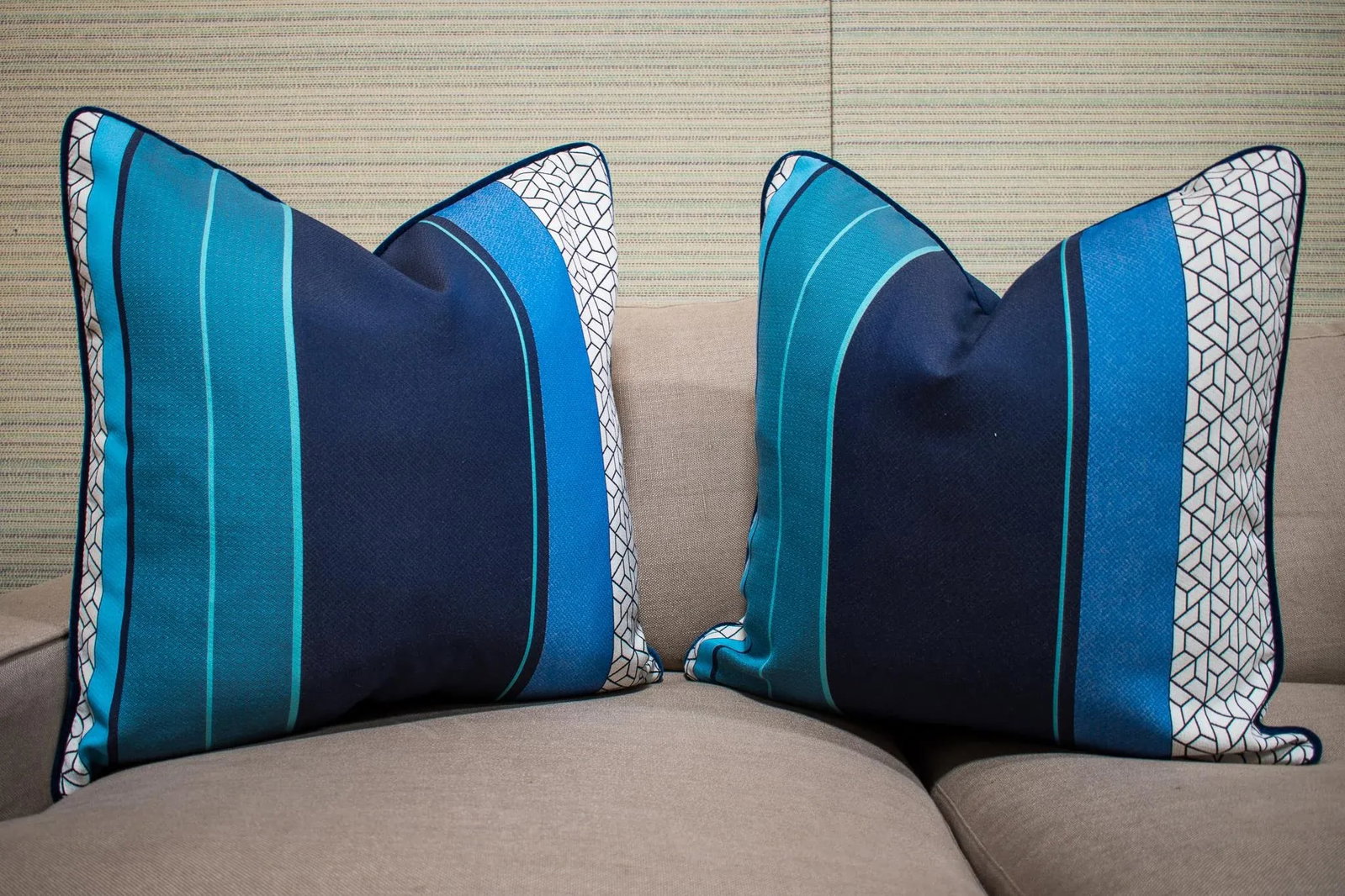 Custom Striped Pillows - a Pair - 5