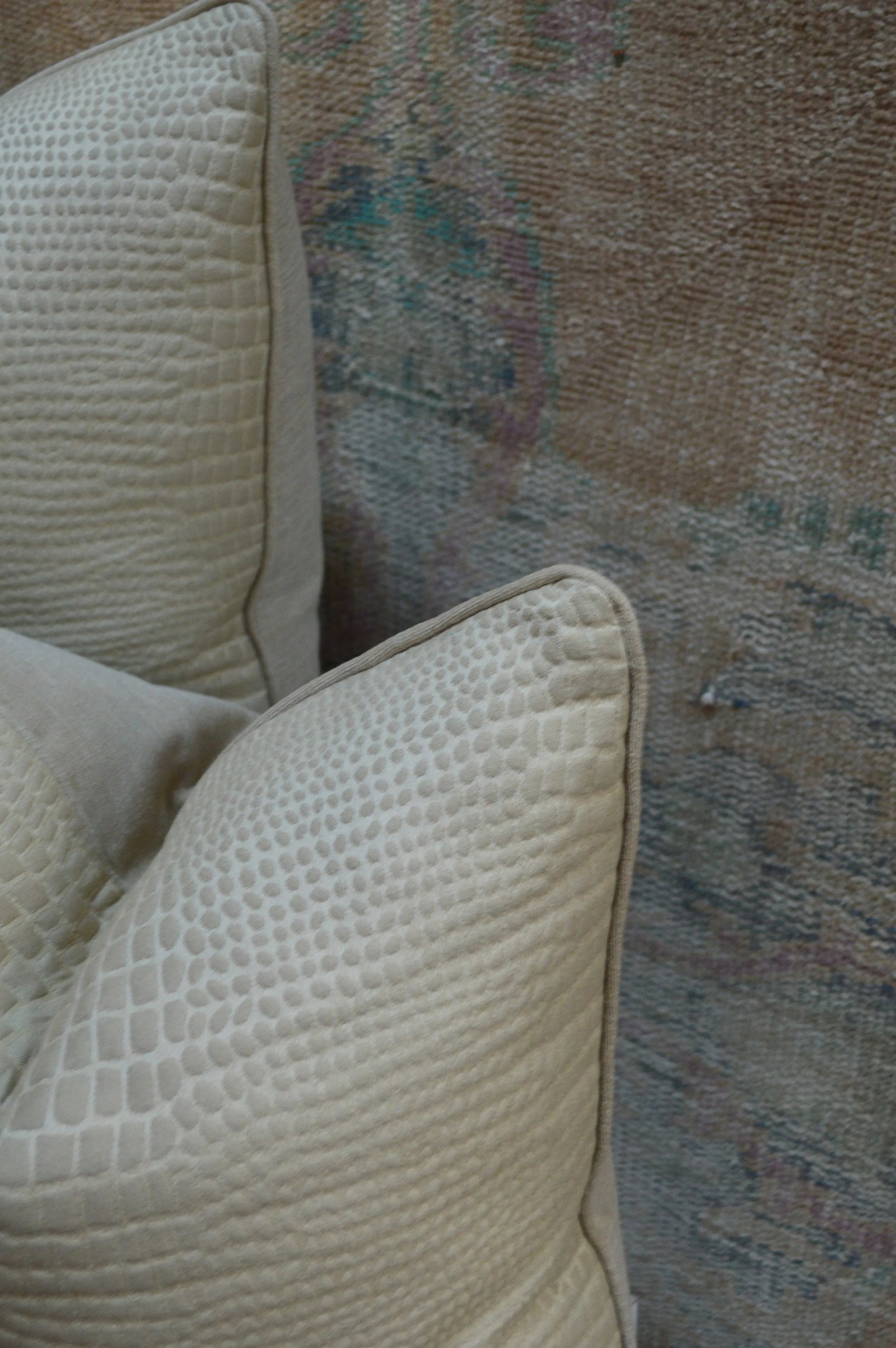 Faux Ivory Crocodile Pattern Pillows- a Pair - 3