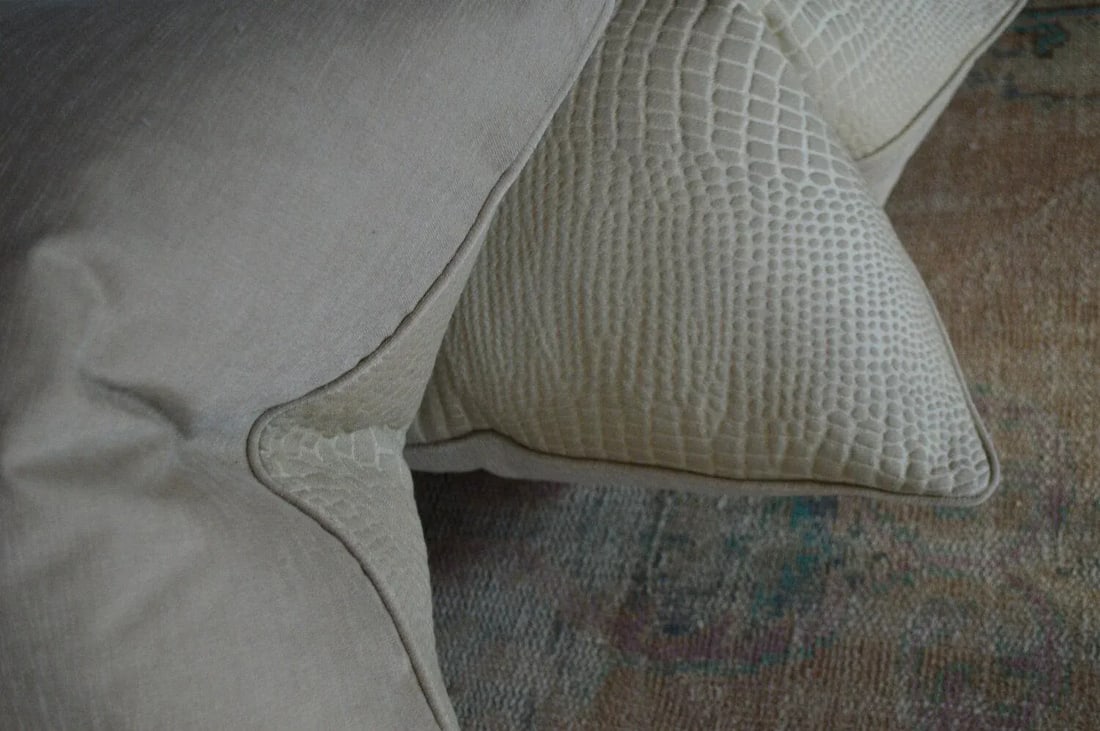 Faux Ivory Crocodile Pattern Pillows- a Pair - 5