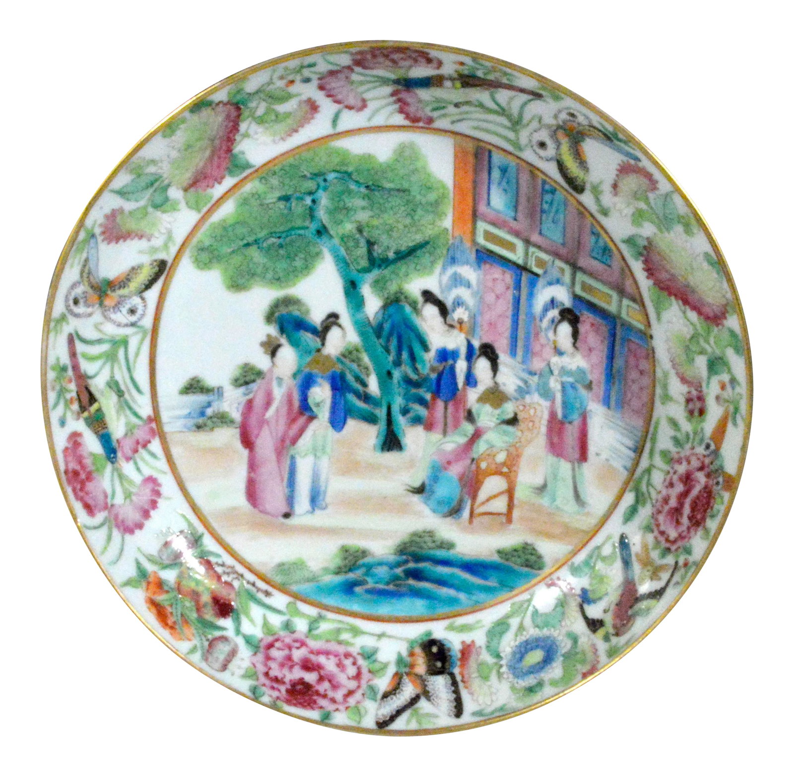 Chinese Rose Mandarin Porcelain Saucer Dish (1 of 3)