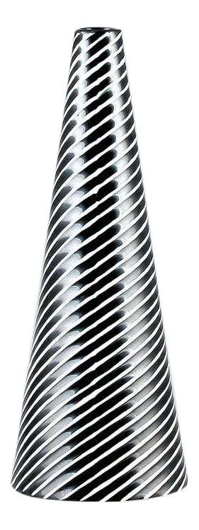 Stig Lindberg Stoneware Conical Vase- Domino Series, Black/White, Gustavsberg, 1954 (1 of 12)