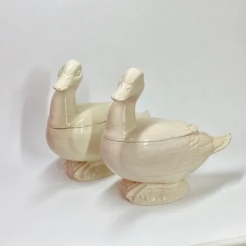 Italian Creamware Trompe l'Oeil Tureens in the Form of Ducks, Nove Di Bassano - 4