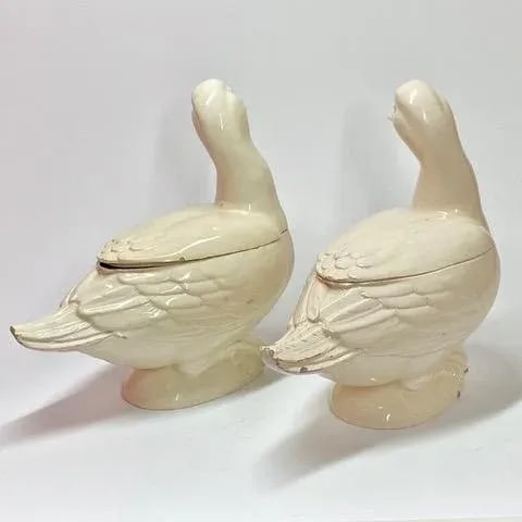 Italian Creamware Trompe l'Oeil Tureens in the Form of Ducks, Nove Di Bassano - 5