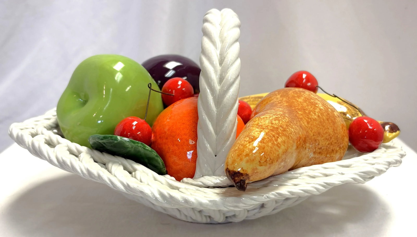 Vintage Italian Majolica Fruit Basket - 4