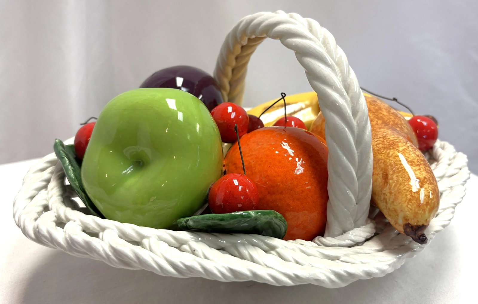 Vintage Italian Majolica Fruit Basket - 5