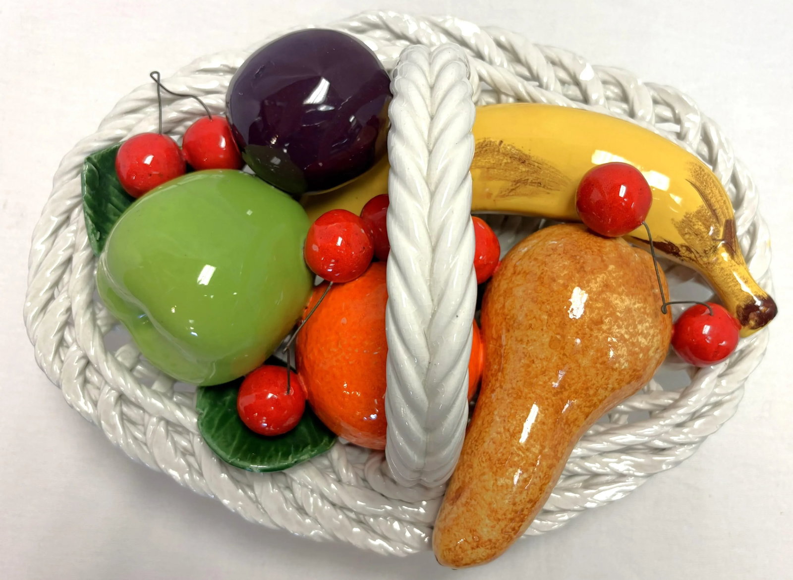 Vintage Italian Majolica Fruit Basket - 8