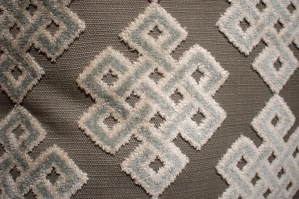 Pair of Duralee "Medallion" Cut Velvet Custom Pillows 22 X 22 In. - 4