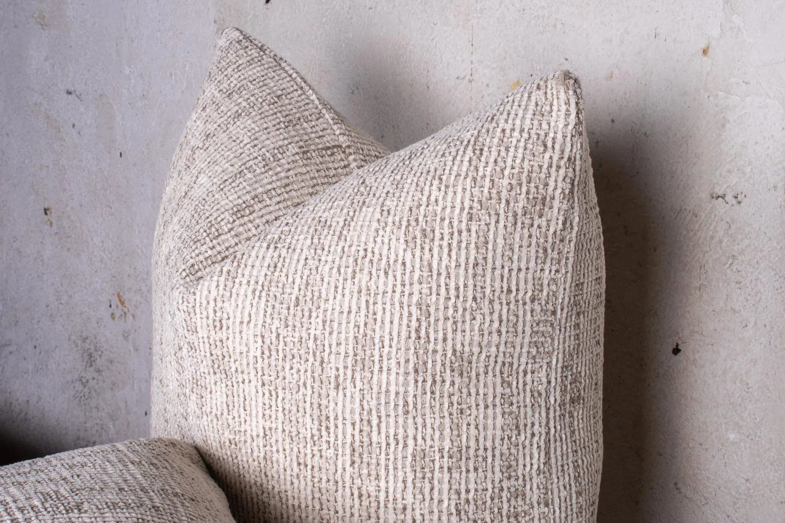 Custom Neutral Chenille Textured Pillows - a Pair - 2