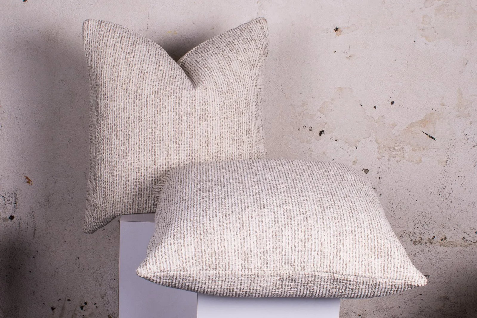 Custom Neutral Chenille Textured Pillows - a Pair - 6