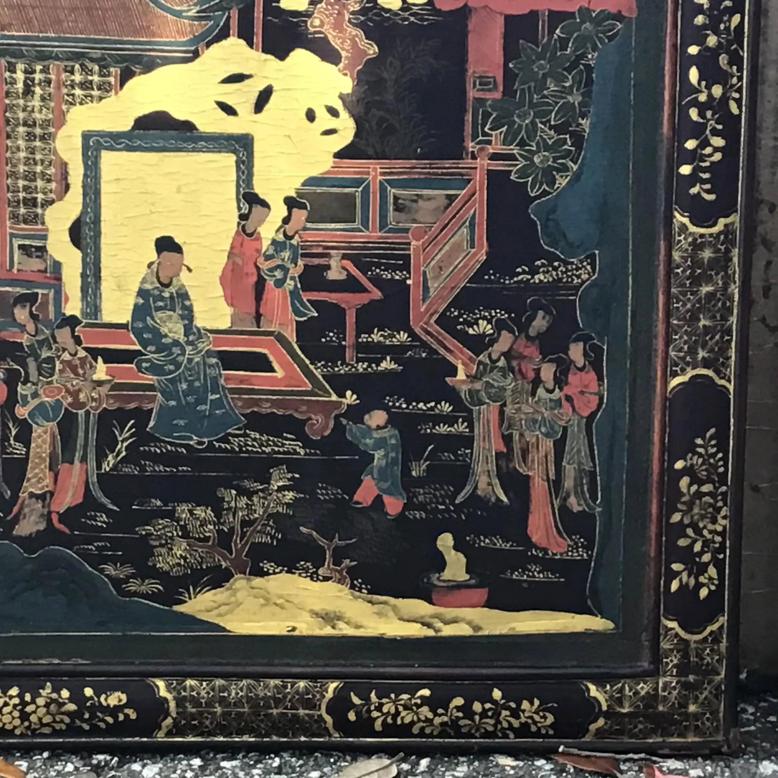 19th Century Chinoiserie Decorated Lacquer Panels - a Pair - 3