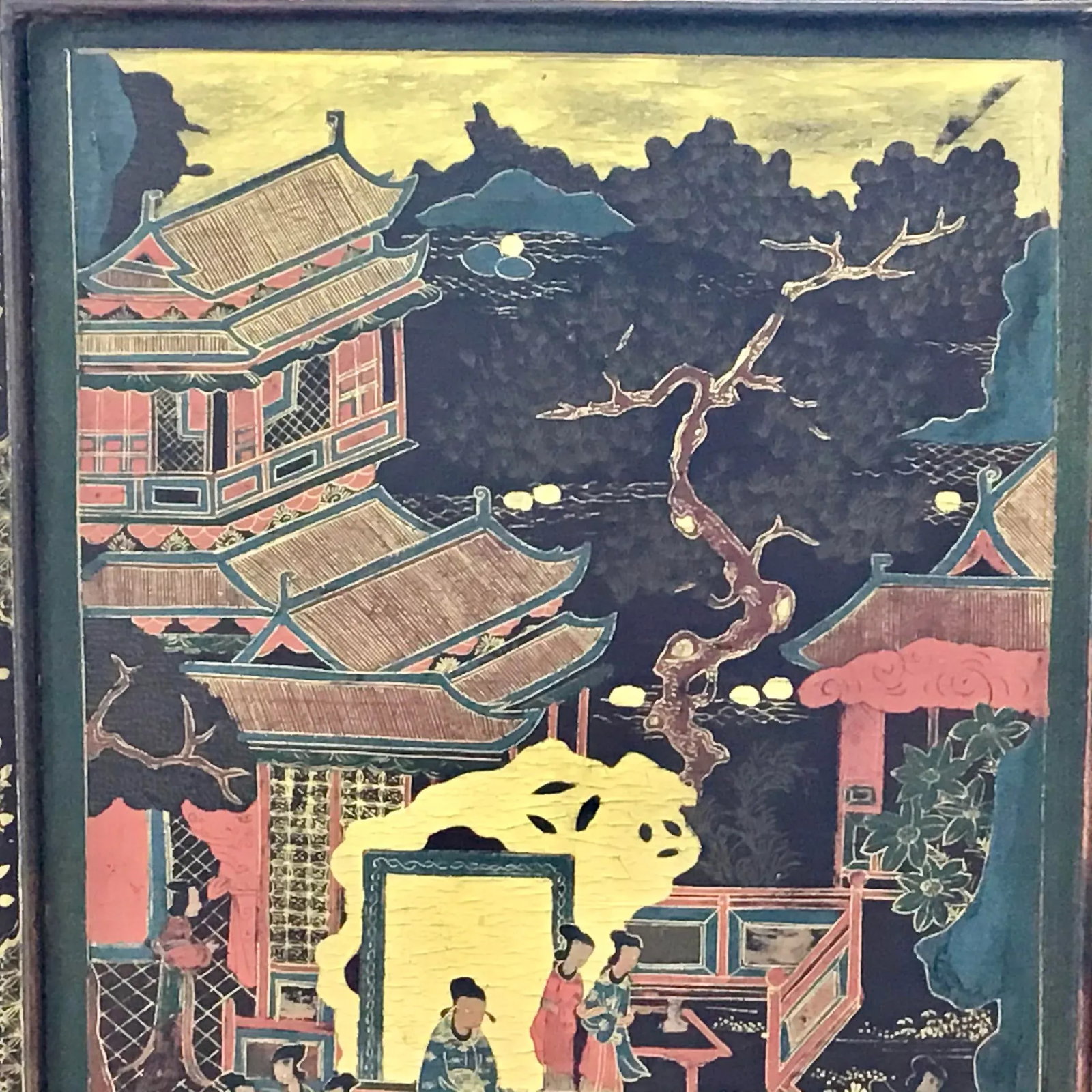 19th Century Chinoiserie Decorated Lacquer Panels - a Pair - 5