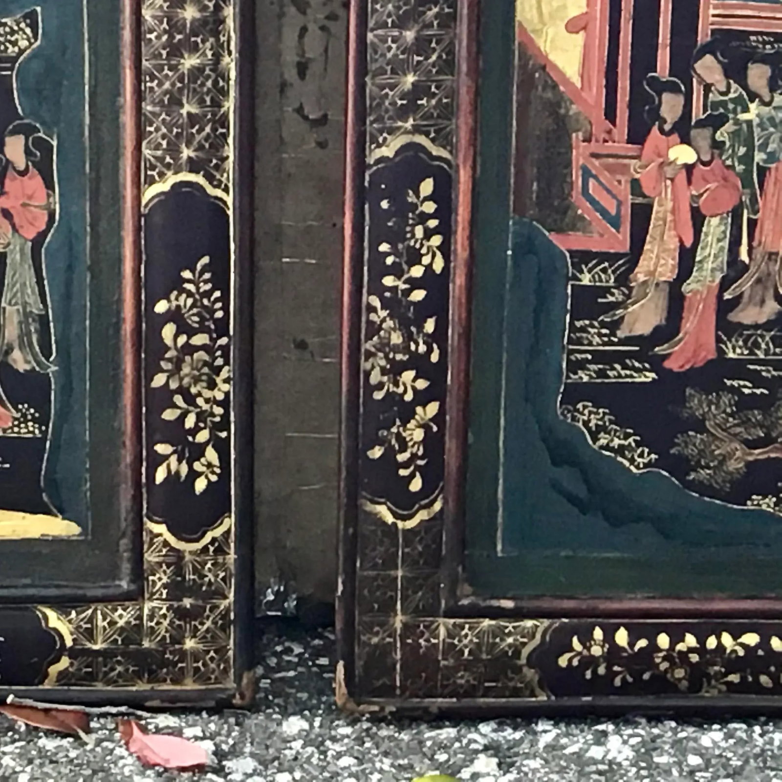 19th Century Chinoiserie Decorated Lacquer Panels - a Pair - 7