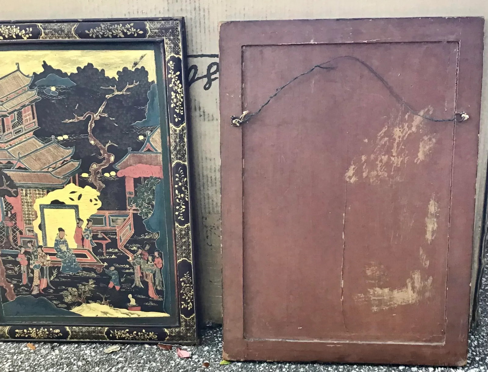 19th Century Chinoiserie Decorated Lacquer Panels - a Pair - 8