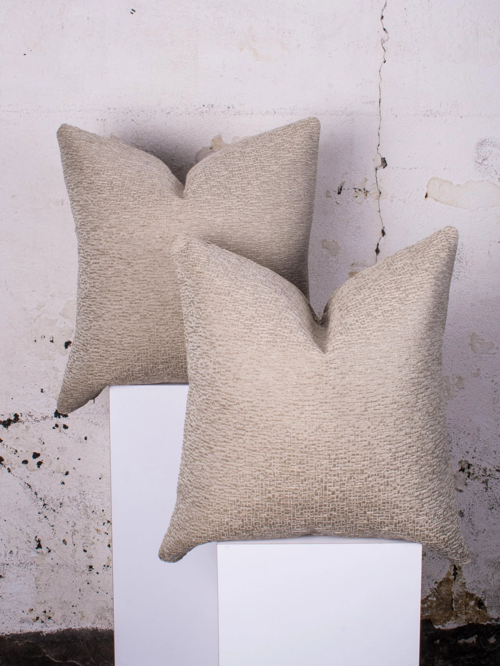 Contemporary Custom Neutral Textured Pillows- a Pair - 2