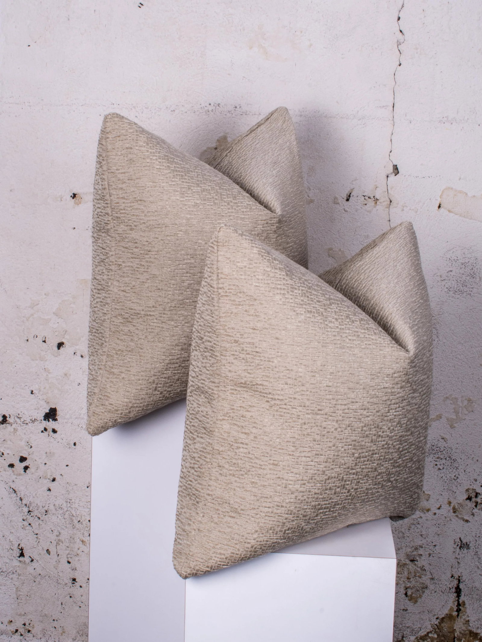 Contemporary Custom Neutral Textured Pillows- a Pair - 3