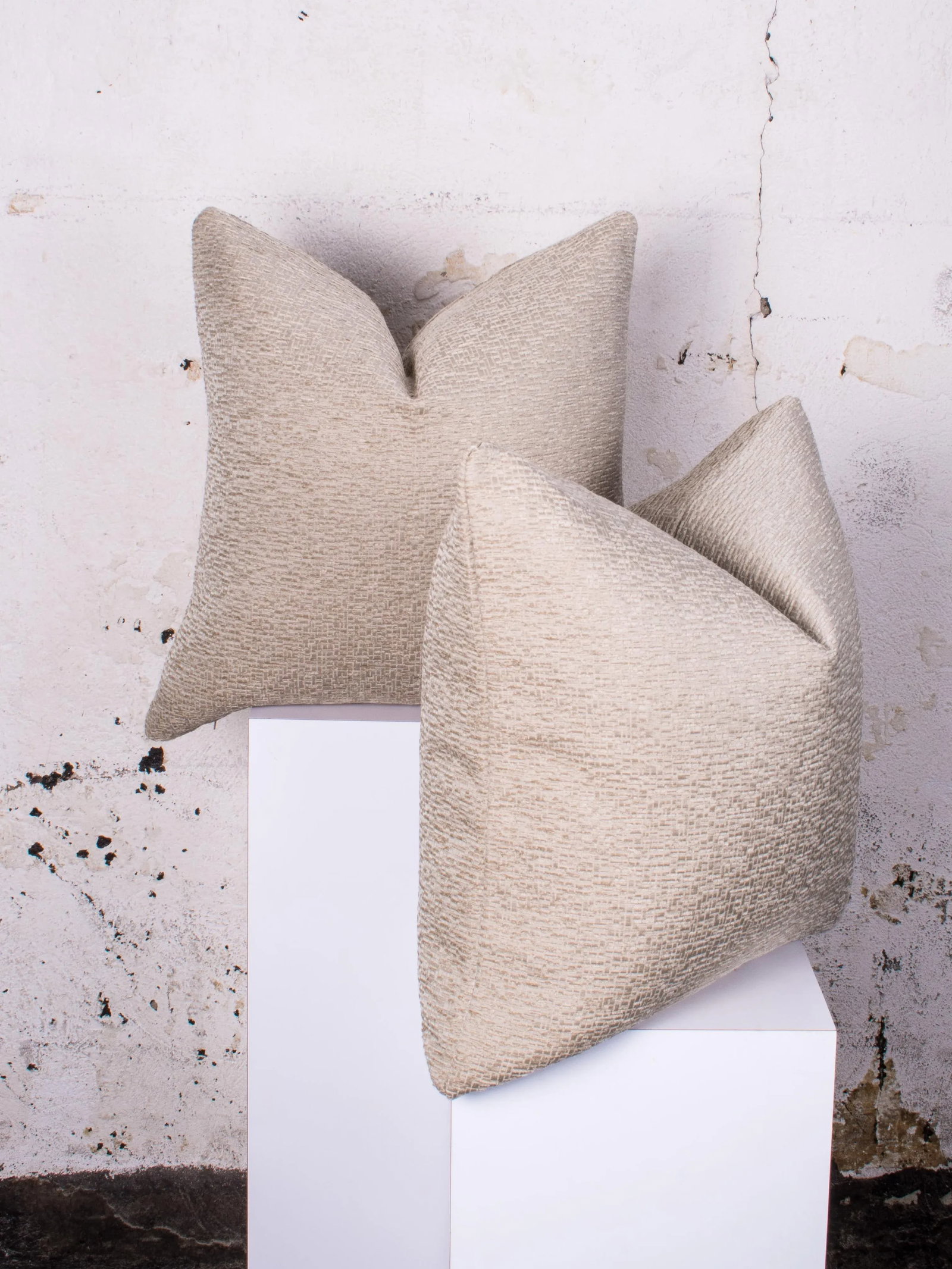Contemporary Custom Neutral Textured Pillows- a Pair - 4