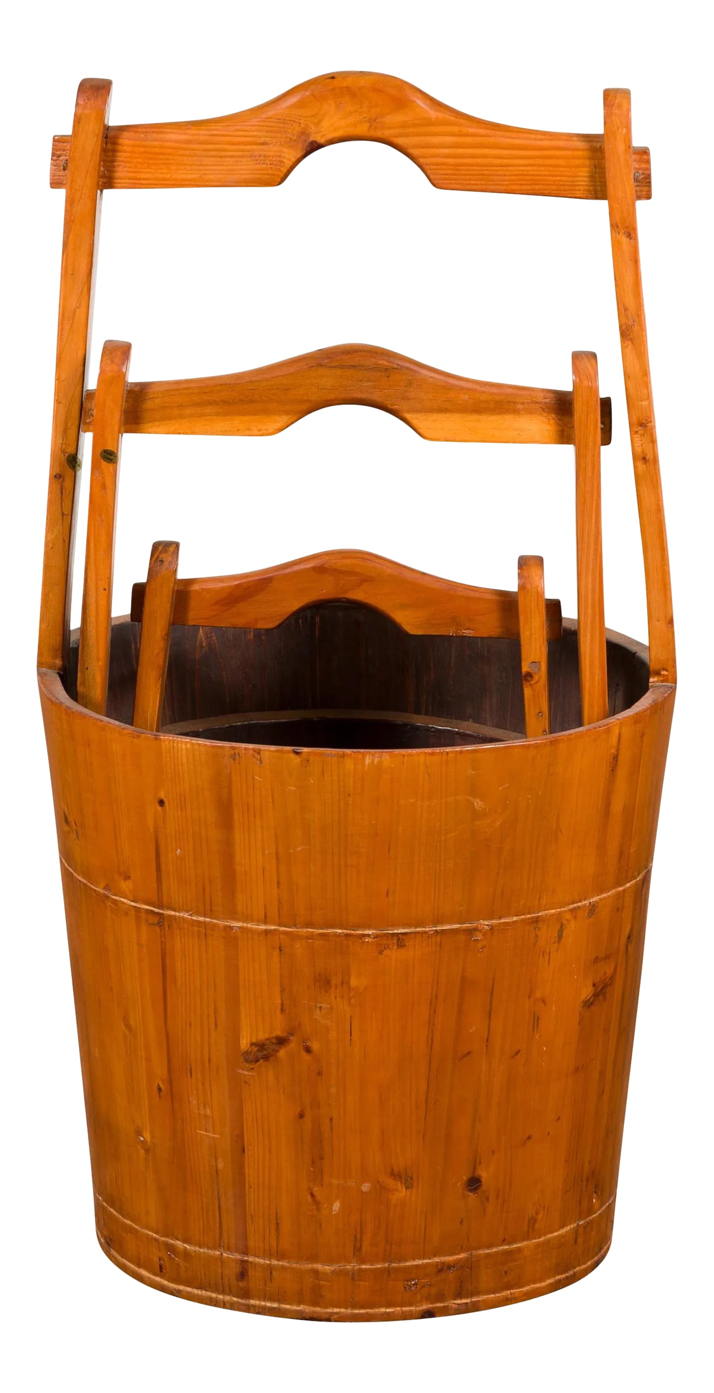 Chinese Vintage Grain Nested Baskets with Large Handles - Set of 3 (1 of 11)