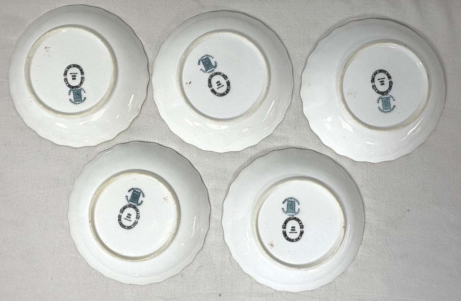 Antique English Spode Copeland Teacups With Saucers- Set of 5 - 10