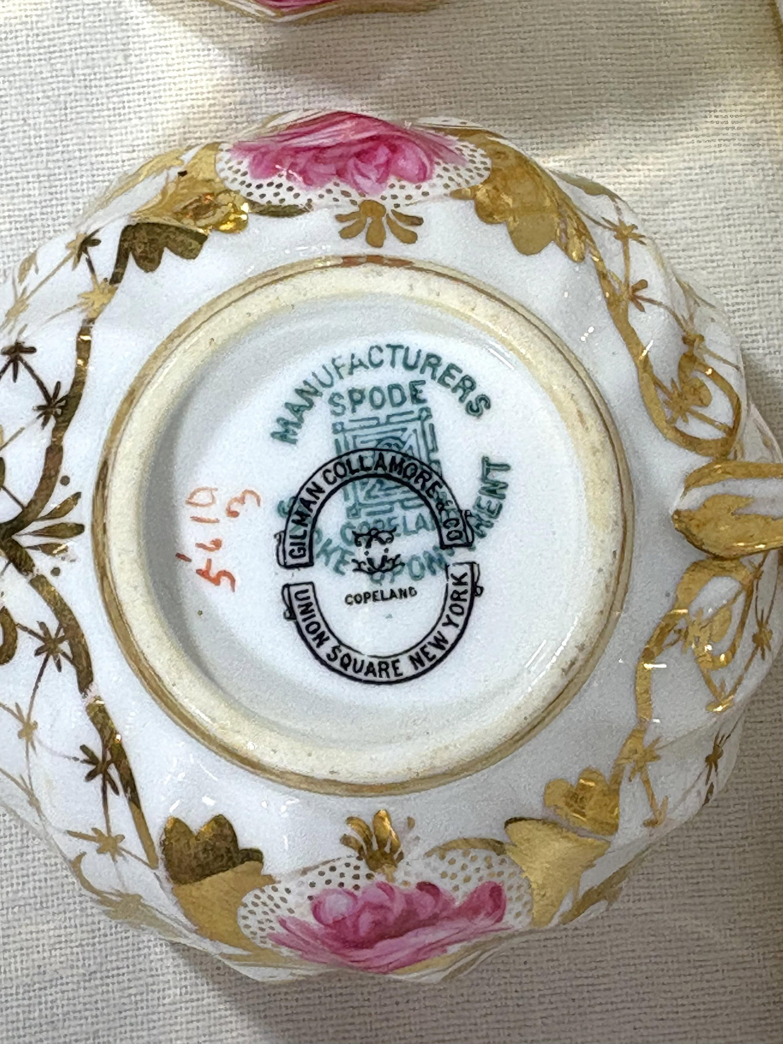 Antique English Spode Copeland Teacups With Saucers- Set of 5 - 11
