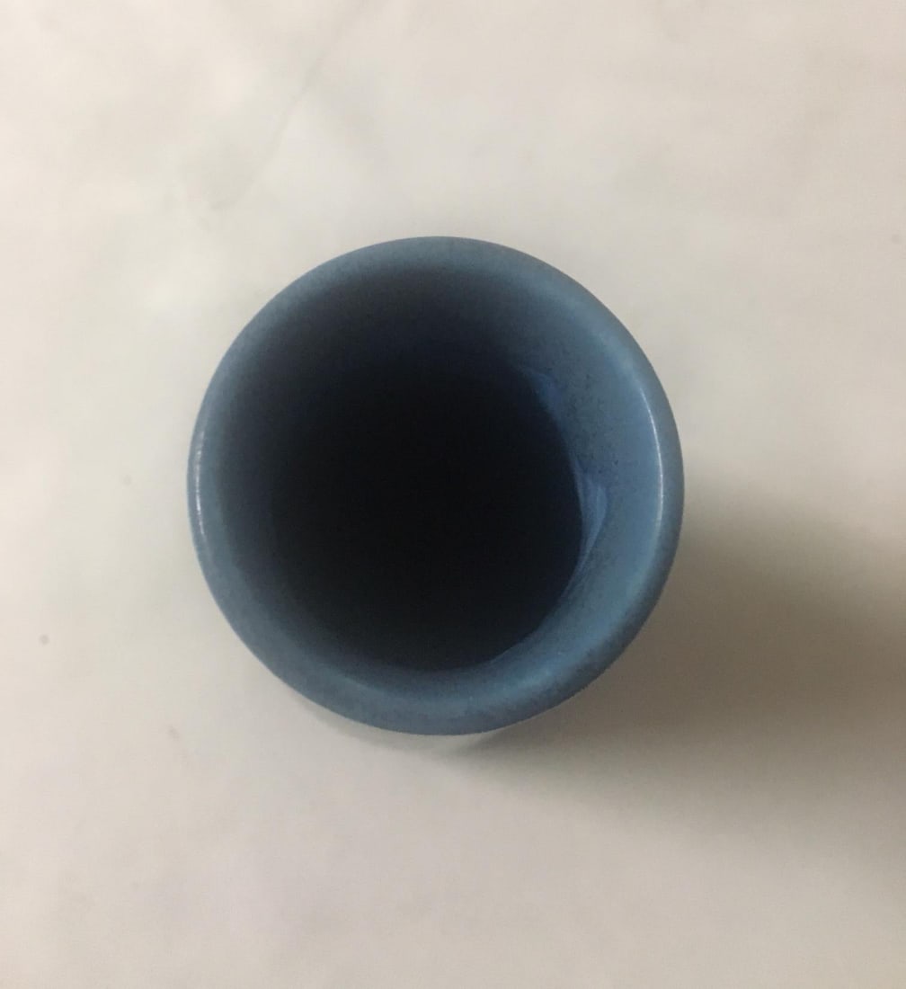 Rookwood American Art Pottery Aerial Blue Bellflower Design Bud Vase C1928 - 4