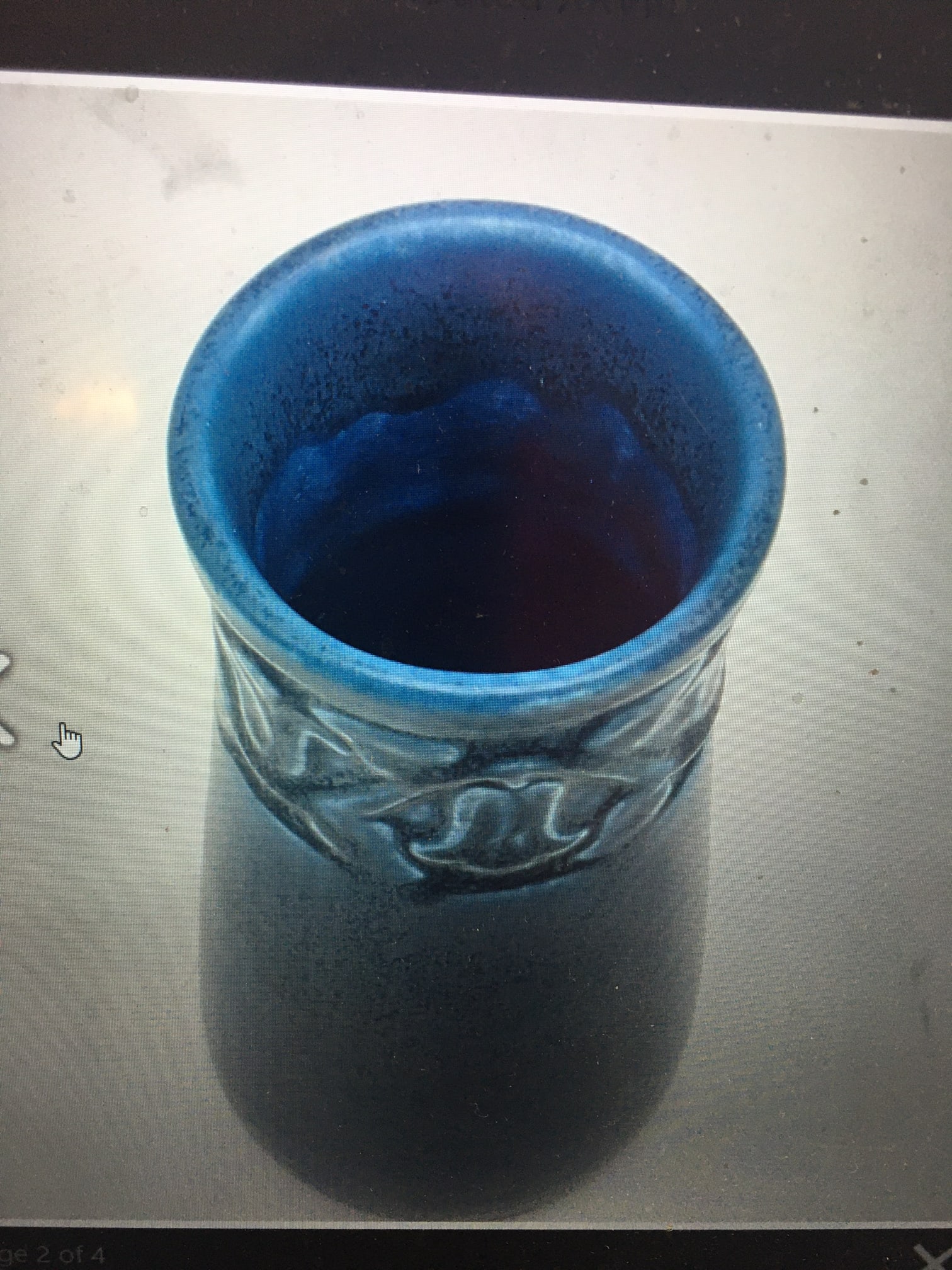Rookwood American Art Pottery Aerial Blue Bellflower Design Bud Vase C1928 - 6