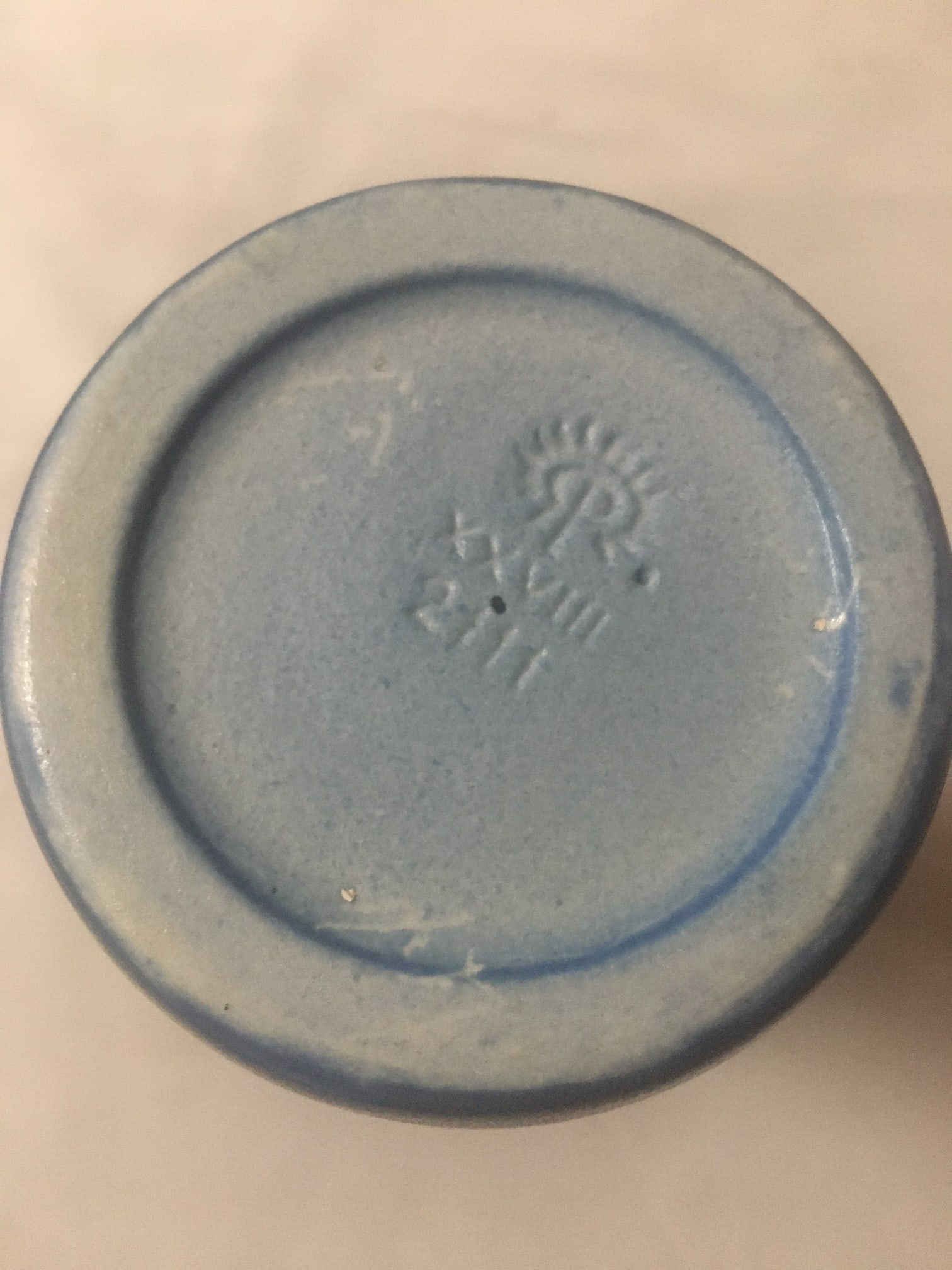 Rookwood American Art Pottery Aerial Blue Bellflower Design Bud Vase C1928 - 7