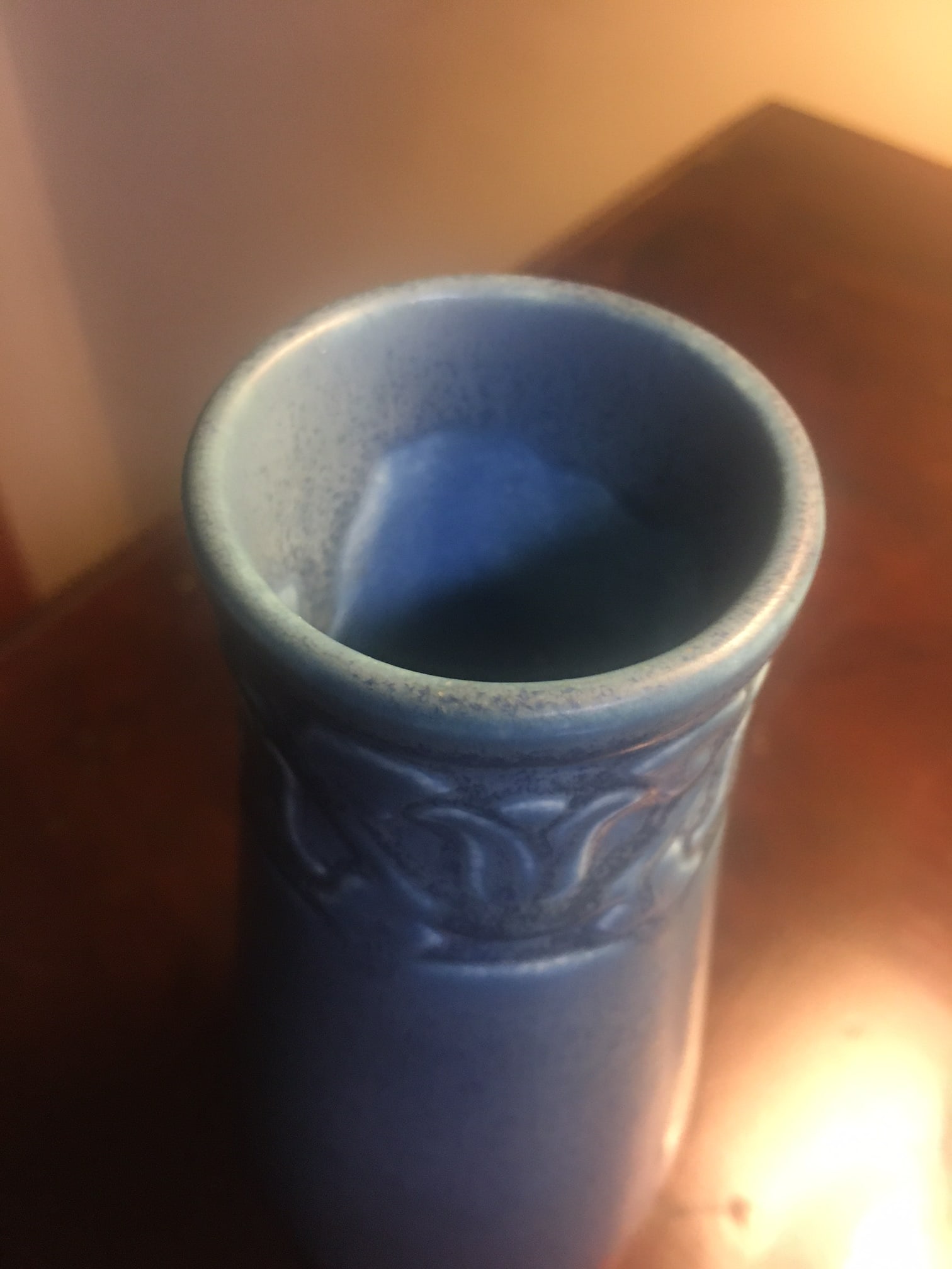 Rookwood American Art Pottery Aerial Blue Bellflower Design Bud Vase C1928 - 8