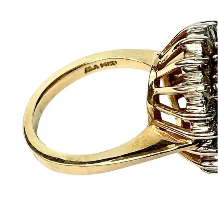 Amethyst and Diamond Cocktail Ring, 14k Gold - 6