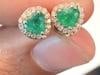 0.73 cts Natural emerald and 0.73 cts diamond earrings in 18k gold - 16