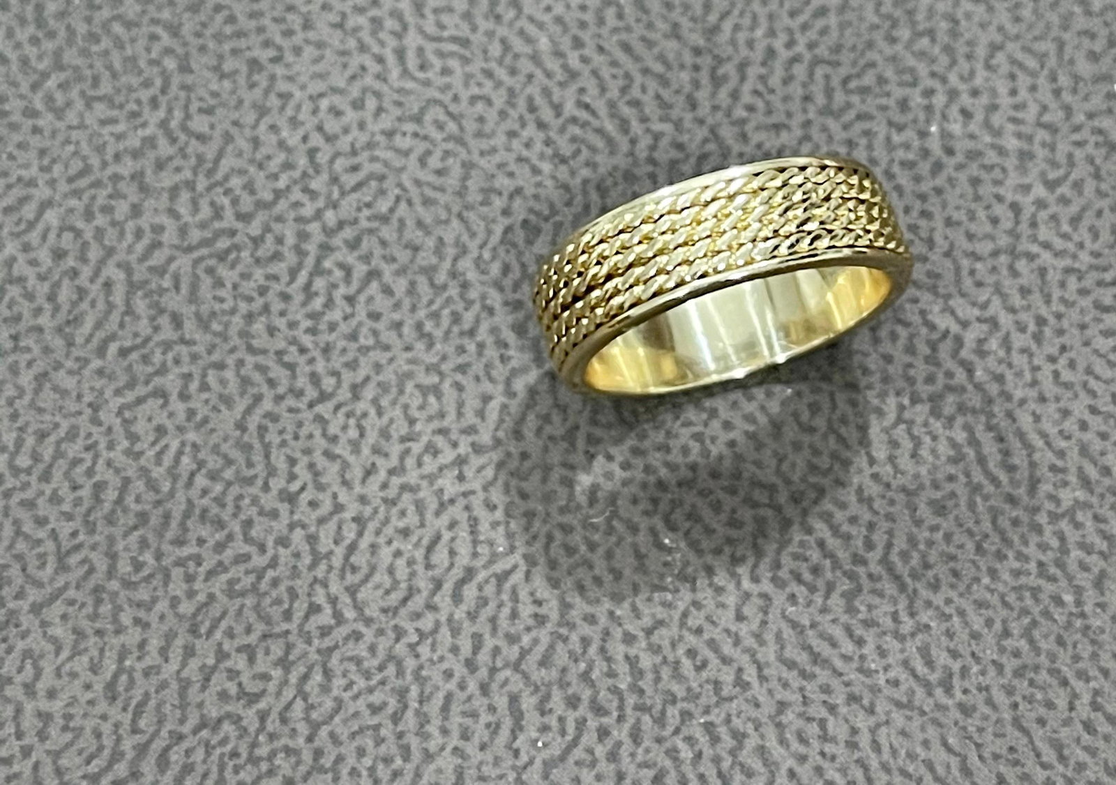 14 Karat Yellow Gold Classic Wide Wedding Band Ring, Unisex - 11