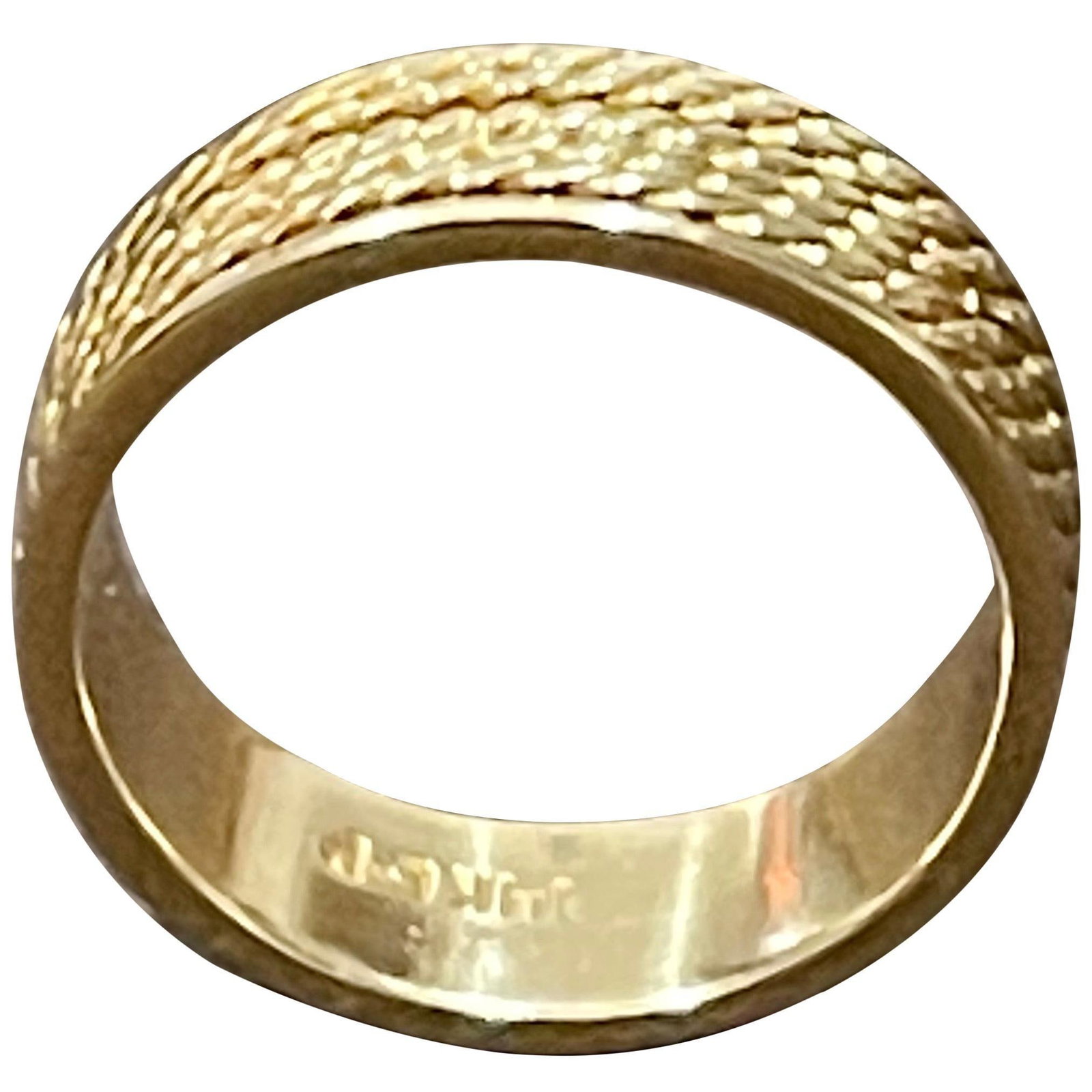 14 Karat Yellow Gold Classic Wide Wedding Band Ring, Unisex - 15