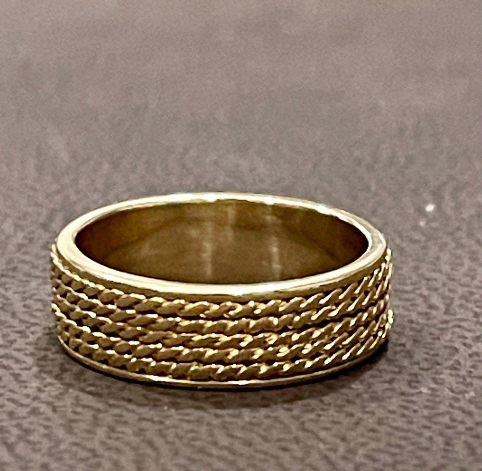 14 Karat Yellow Gold Classic Wide Wedding Band Ring, Unisex - 3