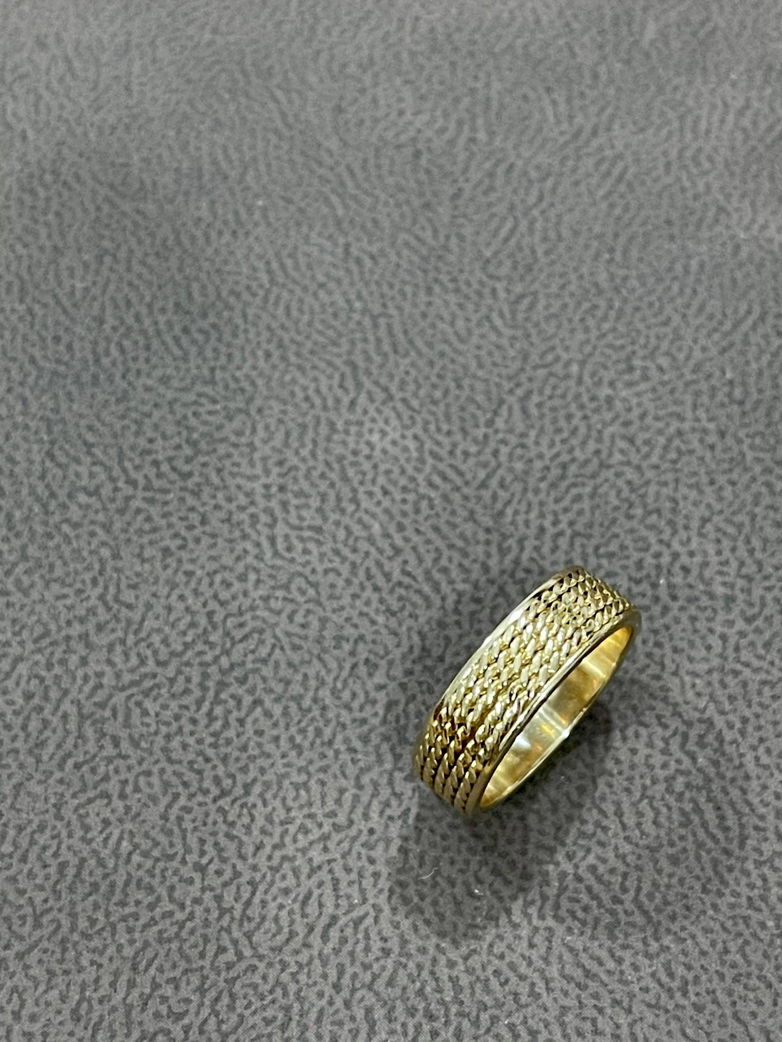 14 Karat Yellow Gold Classic Wide Wedding Band Ring, Unisex - 4