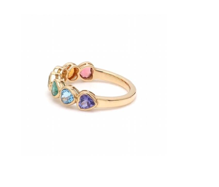Natural 1.79 cts rainbow sapphire ring in 14k gold - 10