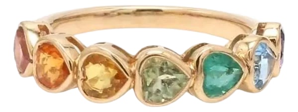Natural 1.79 cts rainbow sapphire ring in 14k gold (1 of 18)