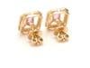 1.12 cts Natural pink sapphire and 0.38 cts diamond earrings in 14k gold - 6