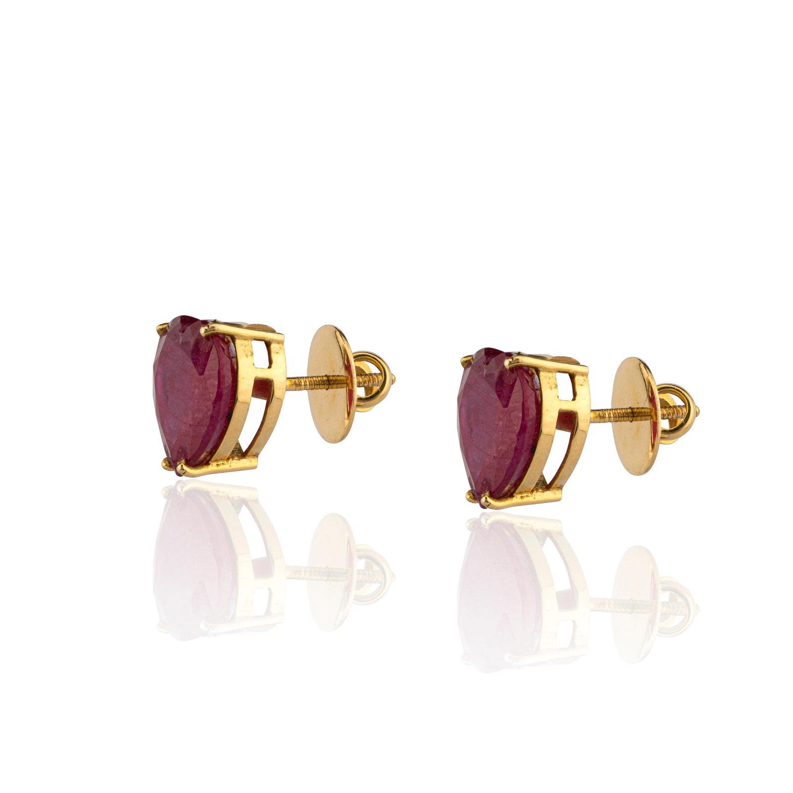 Natural Ruby Earring with 22.02 Carats Ruby in 18k Gold - 6