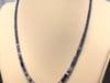50 Carat Natural Sapphire Bead Single Strand Necklace with Diamond in 14 Kw Gold - 16