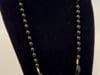 Round 8 MM Bead Black Onyx & 14 Karat Gold Bead Necklace 32 Inch Long - 16