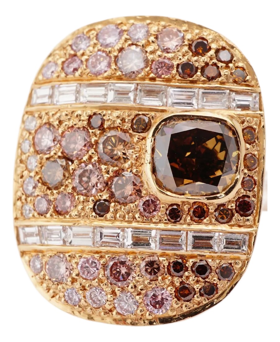 Wagner Cove Fancy Colored Diamonds Simon Ardem New York Fall Collection Ring, Size 6 (1 of 5)