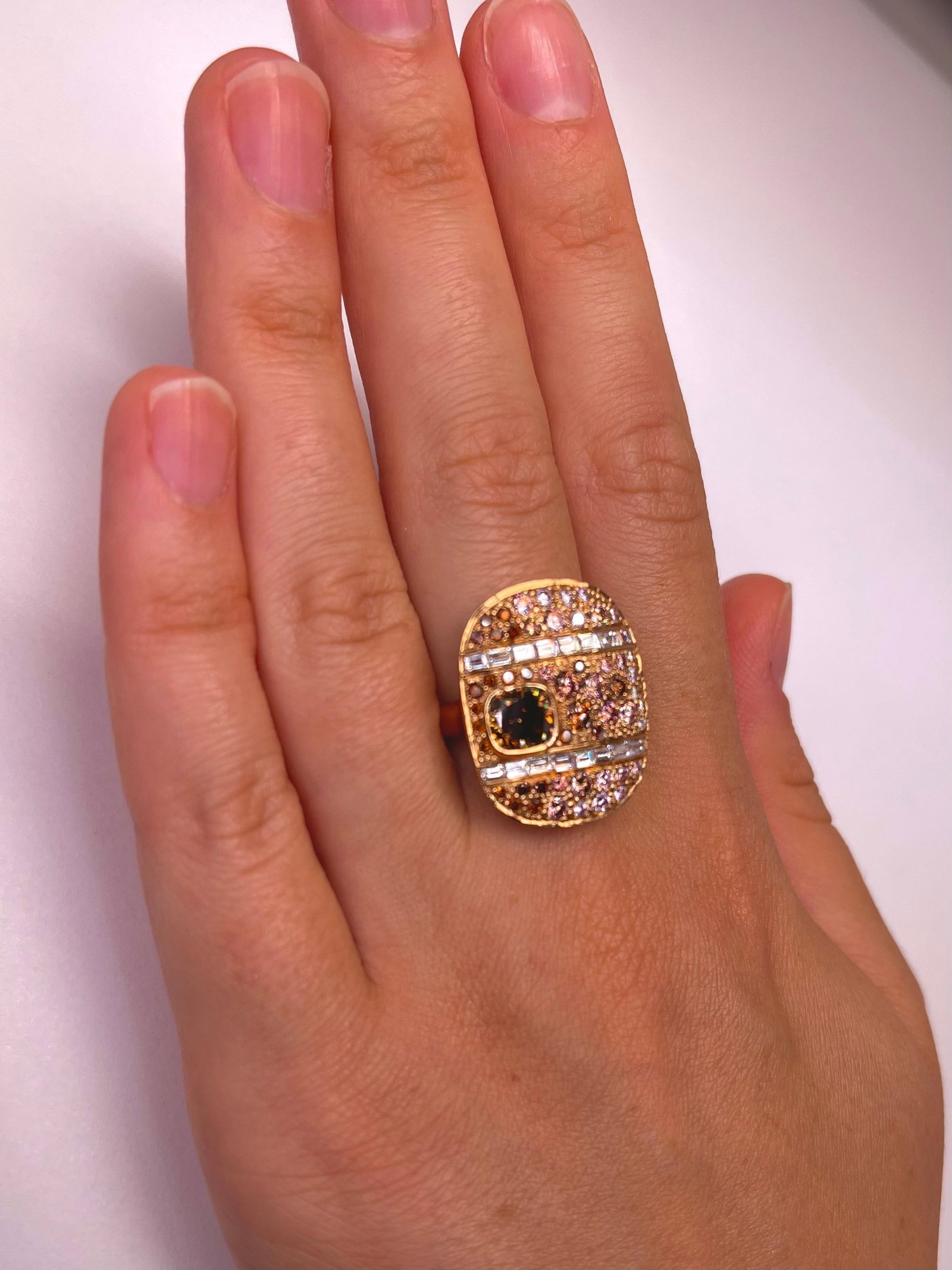 Wagner Cove Fancy Colored Diamonds Simon Ardem New York Fall Collection Ring, Size 6 - 2