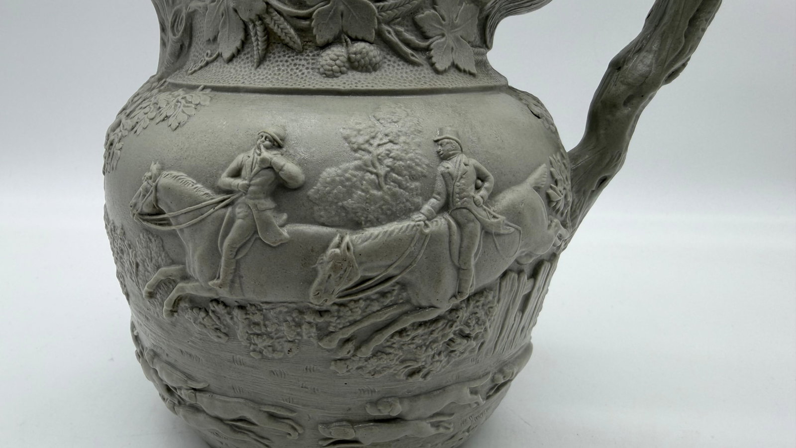 A Very Fine Antique English Victorian Grey Salt Glazed Stoneware Jug, by Mintons, Circa 1850's - 10