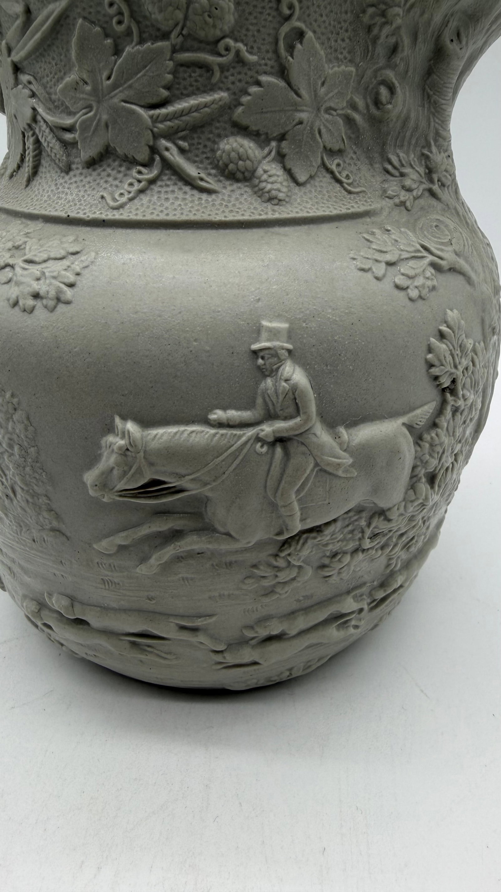 A Very Fine Antique English Victorian Grey Salt Glazed Stoneware Jug, by Mintons, Circa 1850's - 11