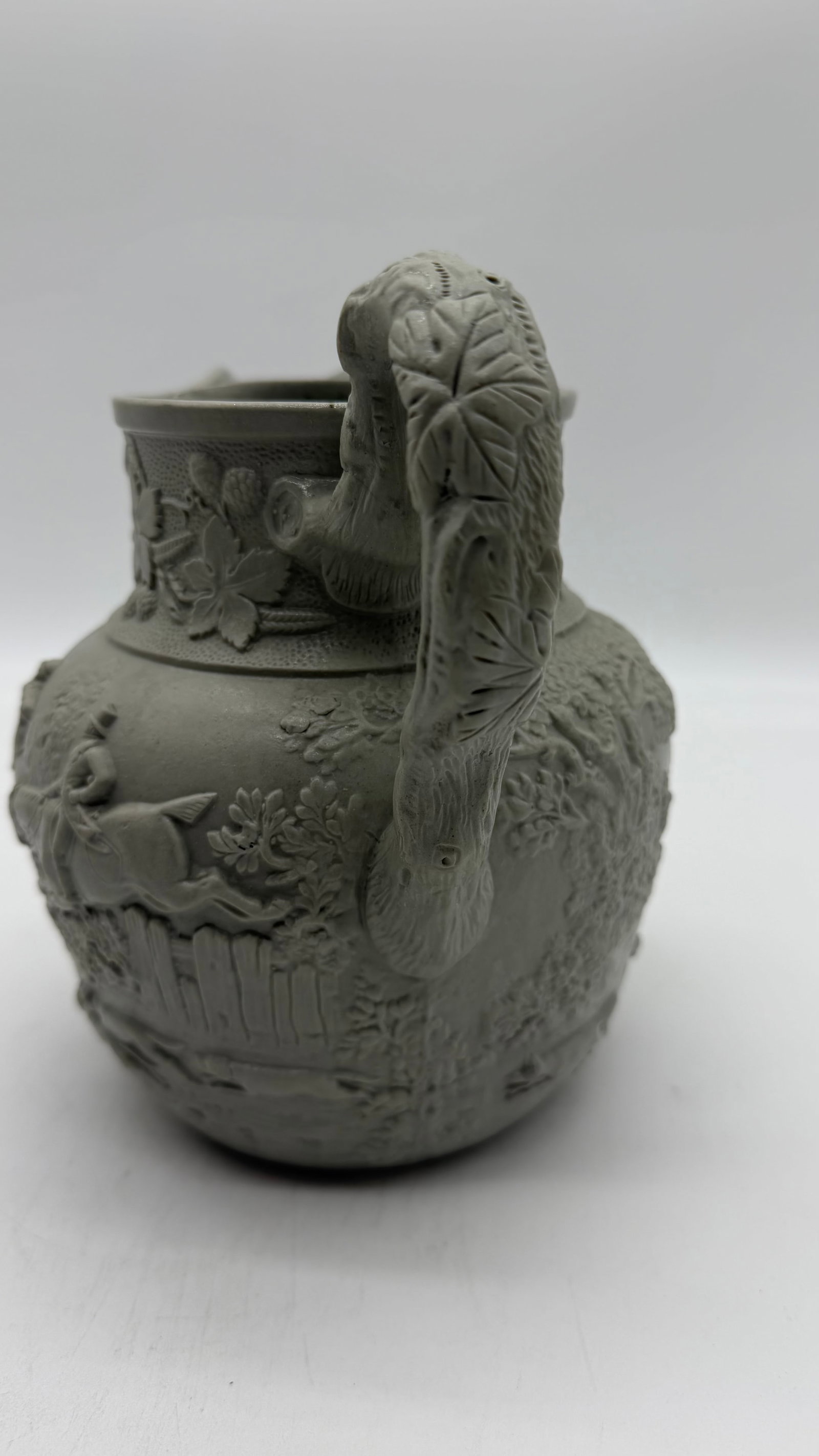 A Very Fine Antique English Victorian Grey Salt Glazed Stoneware Jug, by Mintons, Circa 1850's - 12