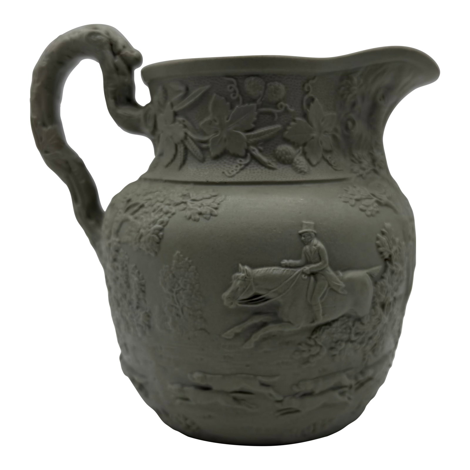 A Very Fine Antique English Victorian Grey Salt Glazed Stoneware Jug, by Mintons, Circa 1850's (1 of 15)