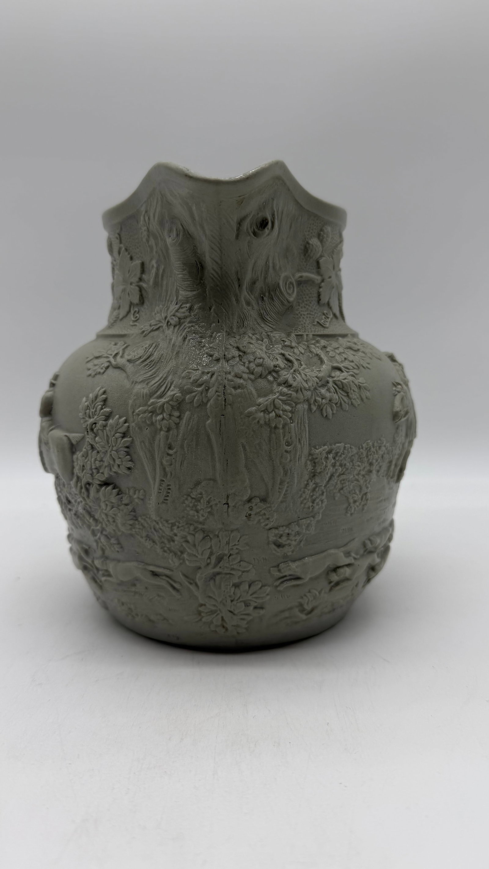 A Very Fine Antique English Victorian Grey Salt Glazed Stoneware Jug, by Mintons, Circa 1850's - 4