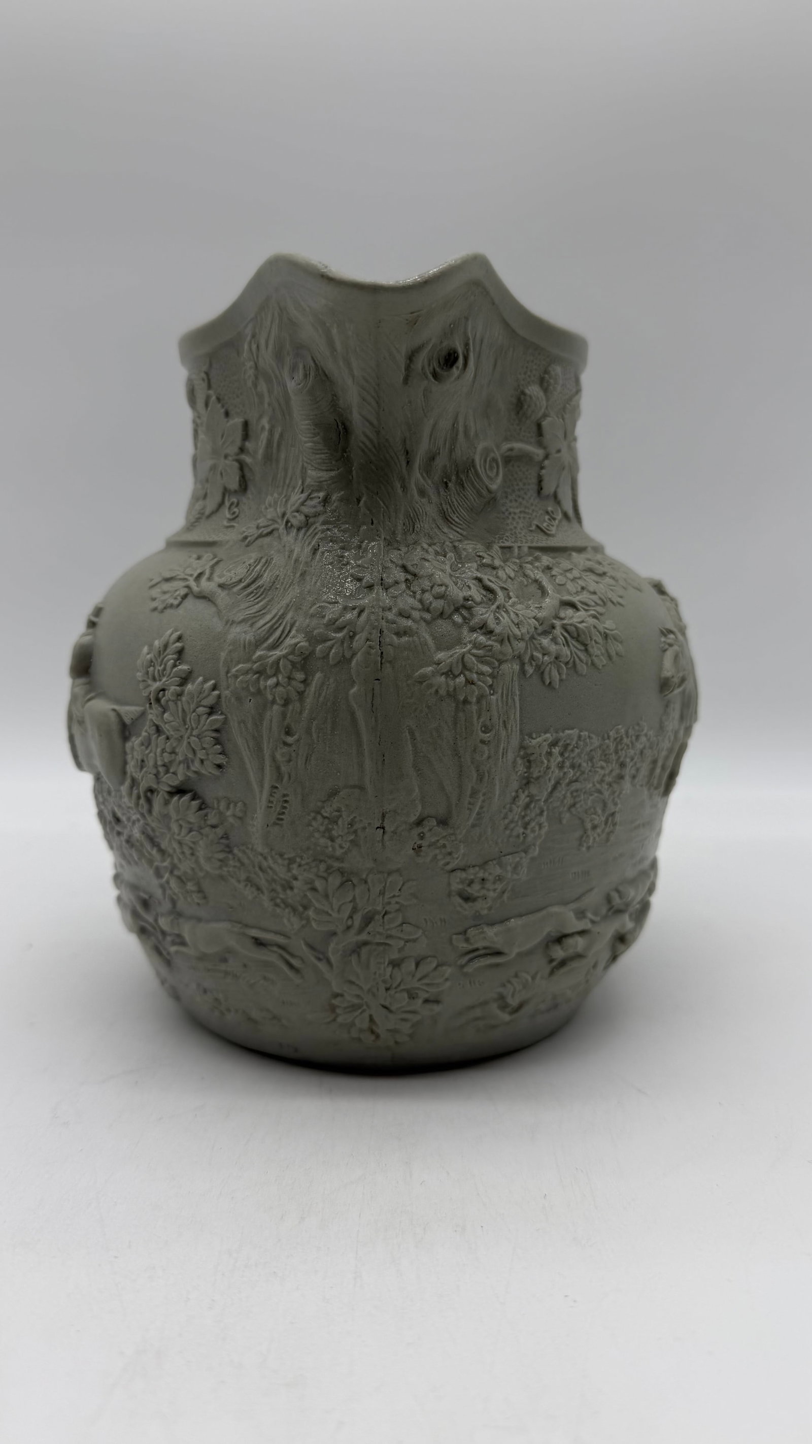 A Very Fine Antique English Victorian Grey Salt Glazed Stoneware Jug, by Mintons, Circa 1850's - 5